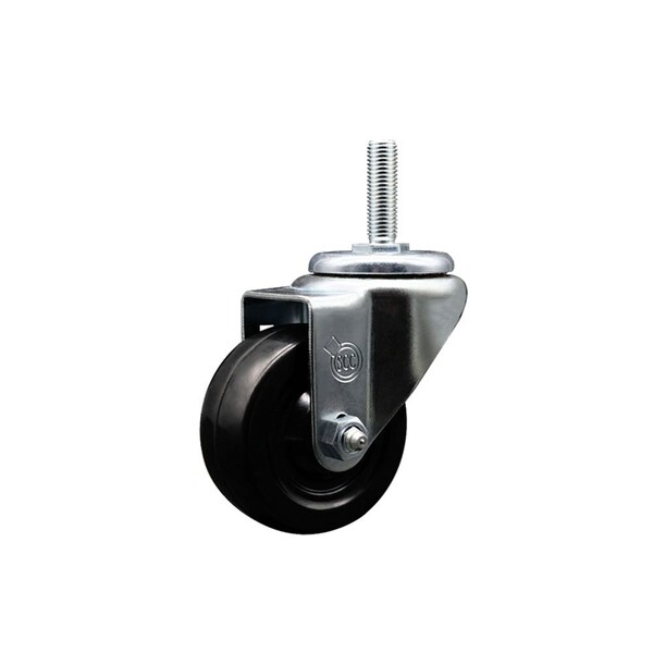 3 Inch Hard Rubber Wheel Swivel 34 Inch Threaded Stem Caster Service Caster